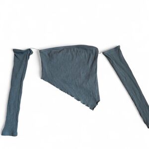 Bershka Ribbed Gray Top